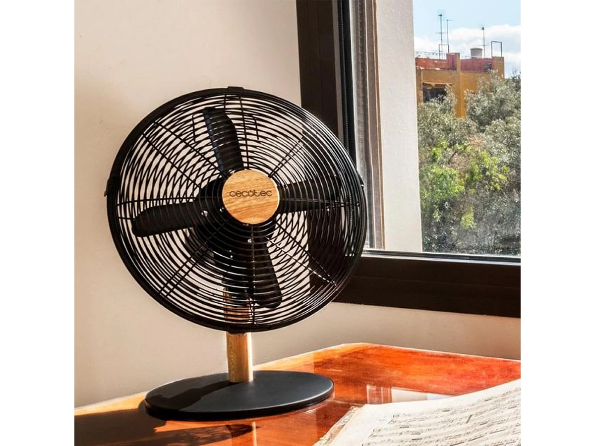 Ventilador de sobremesa Cecotec EnergySilence 600 WoodDesk 40W 4 aspas plata 30 cm