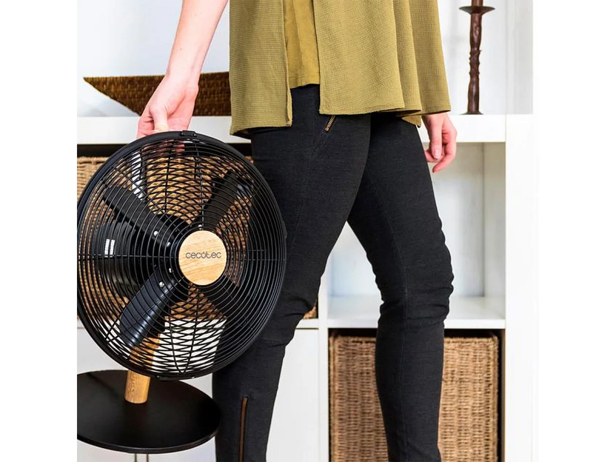 Ventilador de sobremesa Cecotec EnergySilence 600 WoodDesk 40W 4 aspas plata 30 cm