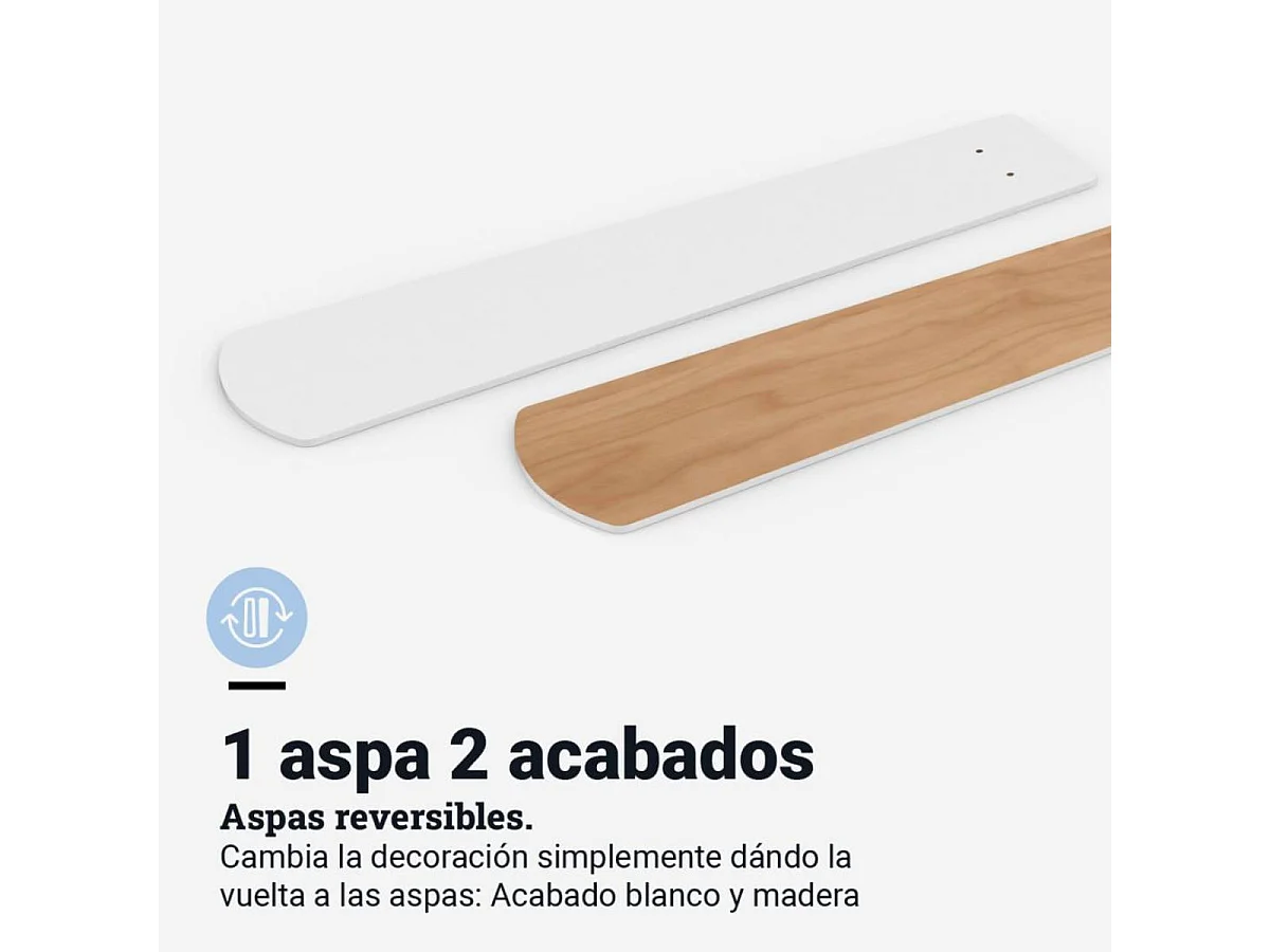 Ventilador de techo Vento 35W 3 aspas reversibles mando a distancia natural Ø122 cm