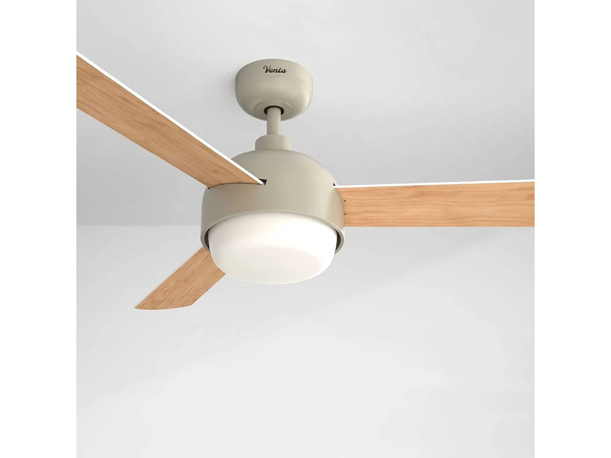 Ventilador de techo Vento 35W 3 aspas reversibles mando a distancia natural Ø122 cm