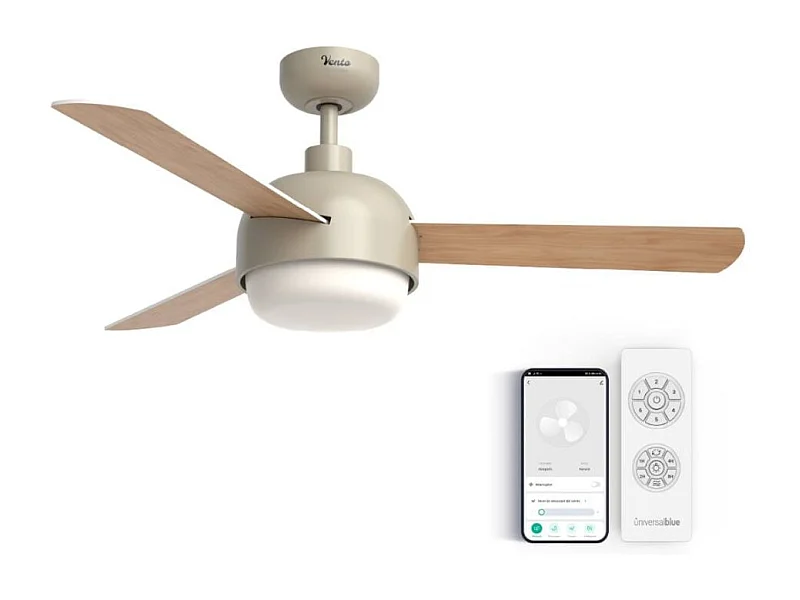 Ventilador de techo Vento 35W 3 aspas reversibles mando a distancia natural Ø122 cm