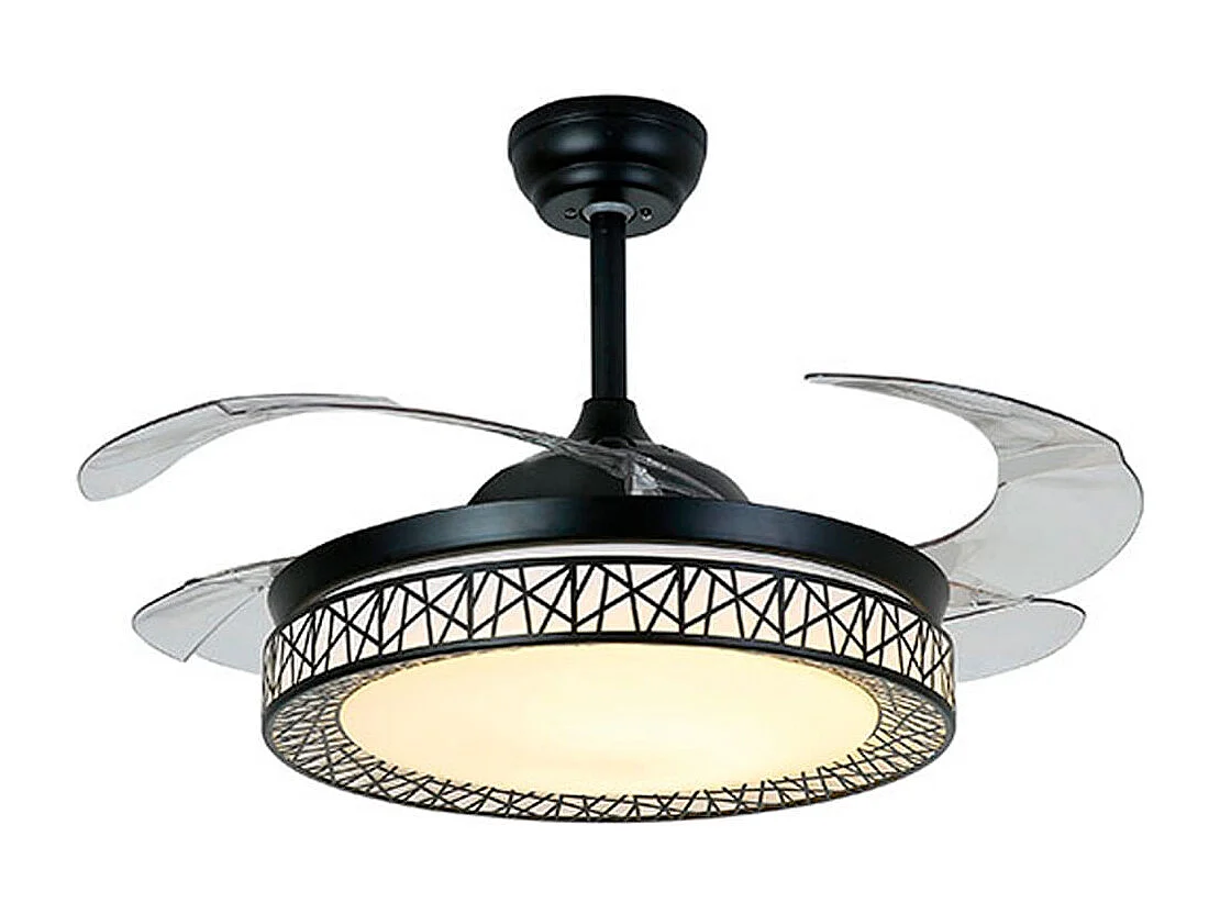 Ventilador de techo Nido Bel Air 72W aspas retráctiles mando a distancia negro Ø108 cm