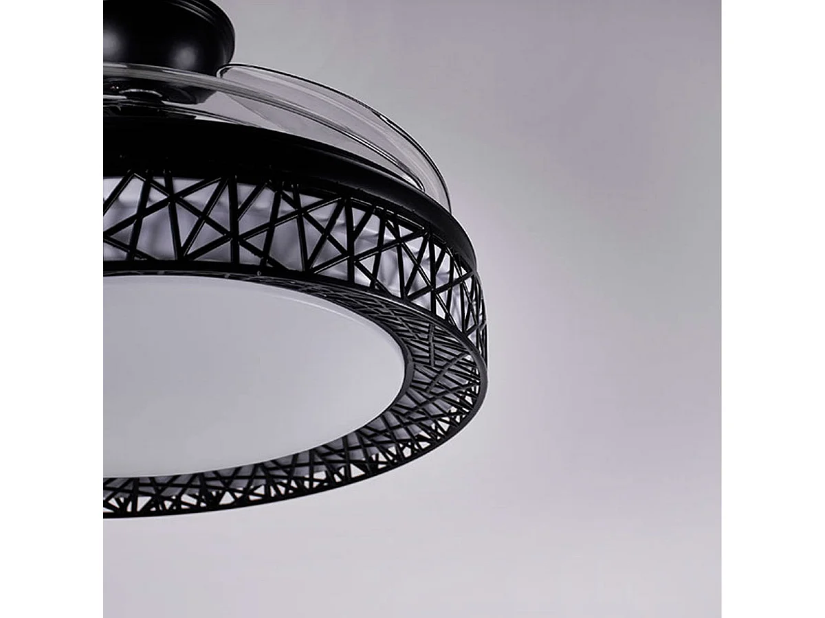Ventilador de techo Nido Bel Air 72W aspas retráctiles mando a distancia negro Ø108 cm