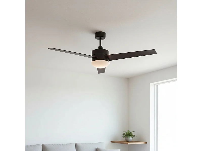 Ventilador de techo Milos 70W 3 aspas con mando a distancia negro Ø121 cm