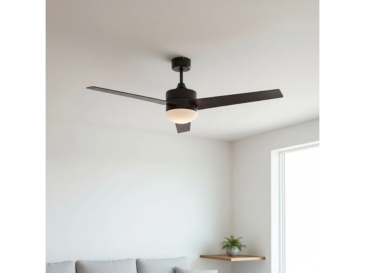 Ventilador de techo Milos 70W 3 aspas con mando a distancia negro Ø121 cm