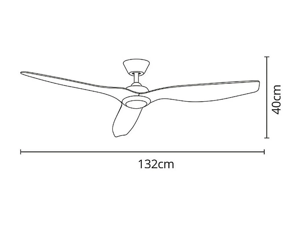 Ventilador de techo Delfos Bel Air 20W 3 aspas mando a distancia blanco Ø132 cm