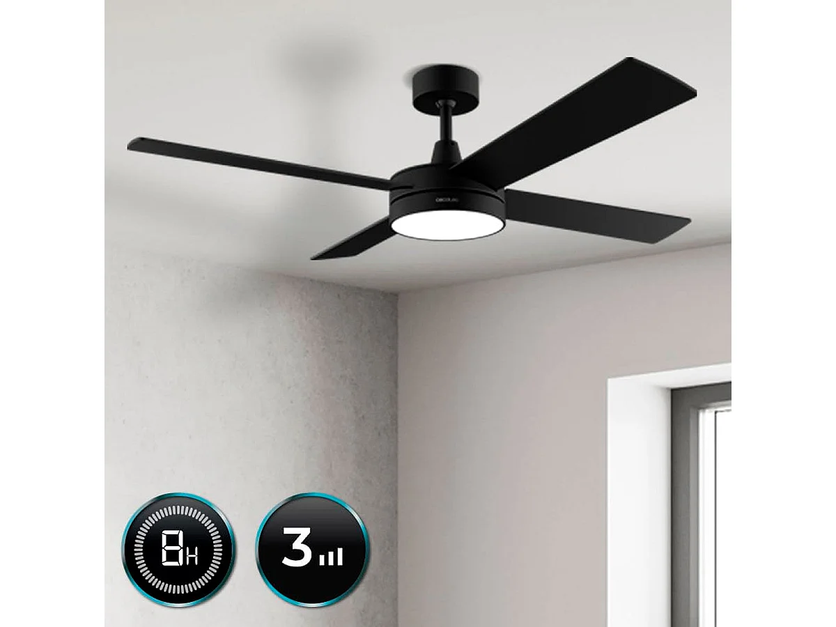Ventilador de techo Cecotec EnergySilence Aero 5200 Black Line 60W  4 aspas negro Ø132 cm