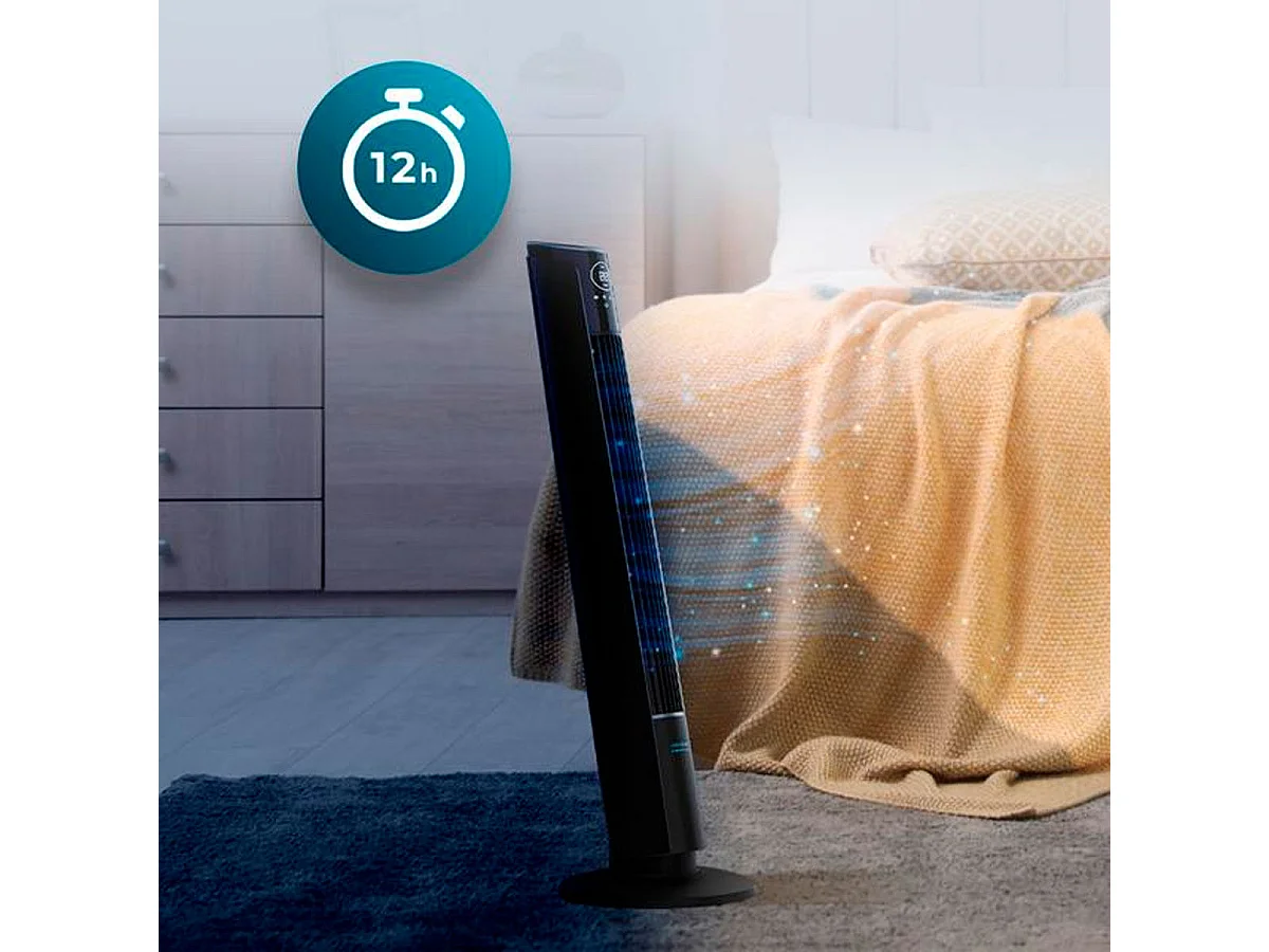 Ventilador de torre Cecotec EnergySilence 9250 Skyline Smart Tilt 45W inclinación ajustable negro 106 cm