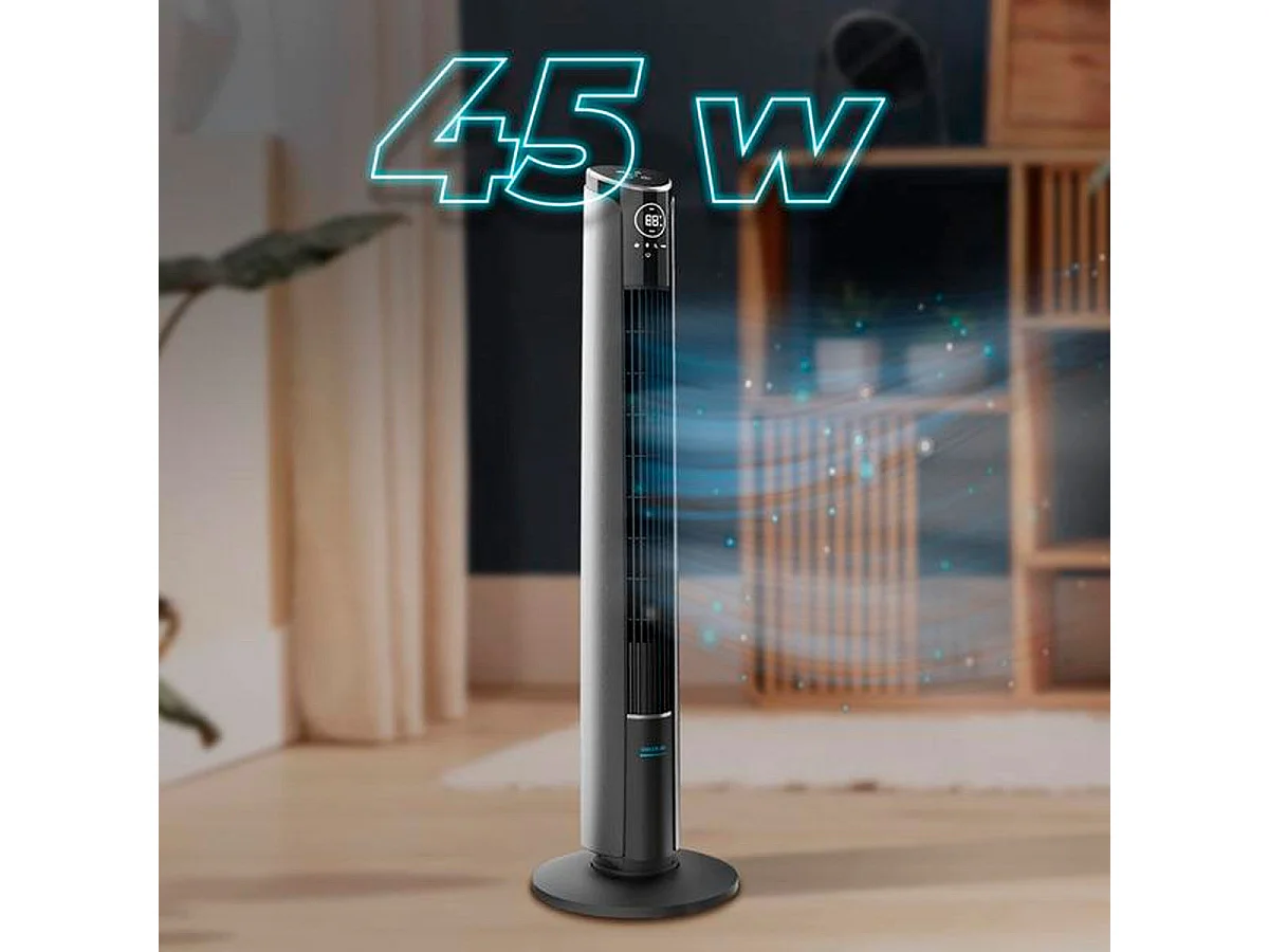 Ventilador de torre Cecotec EnergySilence 9250 Skyline Smart Tilt 45W inclinación ajustable negro 106 cm