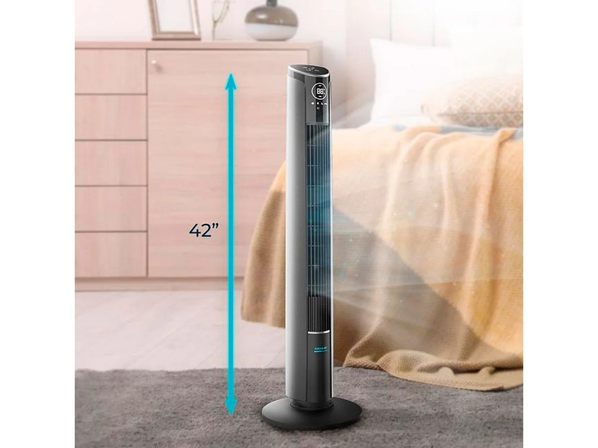 Ventilador de torre Cecotec EnergySilence 9250 Skyline Smart Tilt 45W inclinación ajustable negro 106 cm