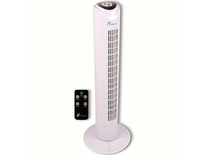 Ventilador de torre Lifetime Air 45W 3 velocidades oscilante con temporizador blanco Ø26,5x81 cm