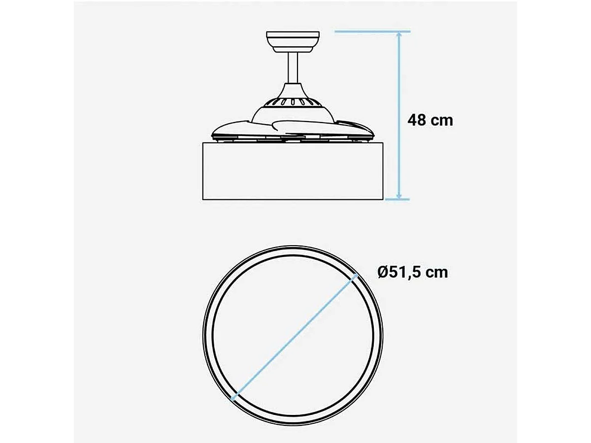 Ventilador de techo Jaloque 5042WFW Universal Blue 65W mando a distancia blanco