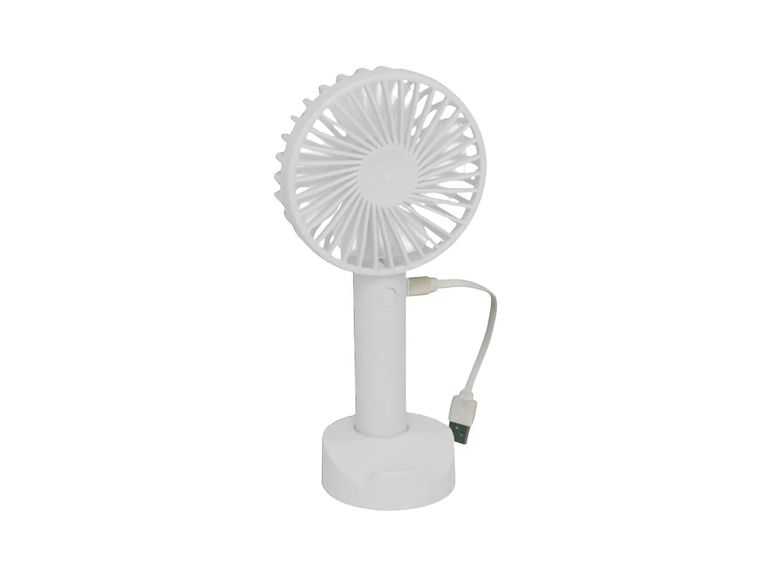 Ventilador de mano recargable USB blanco 22x10,5x7,2 cm