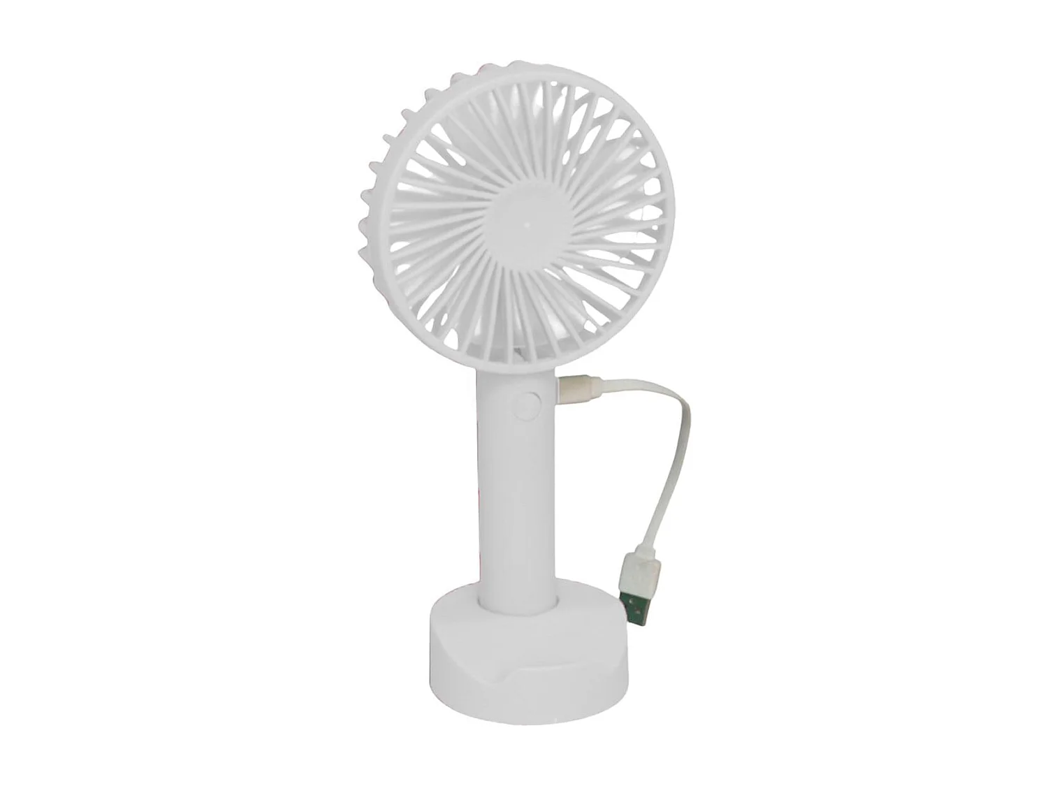 Ventilador de mano recargable USB blanco 22x10,5x7,2 cm