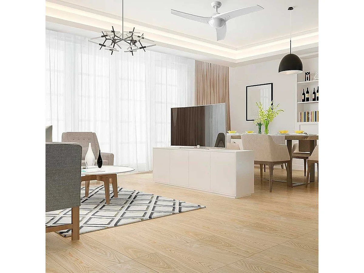 Ventilador de techo Evvo V522 DC 60W luz LED blanco Ø132 cm