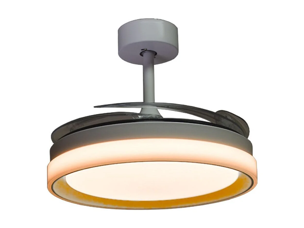 Ventilador de techo Kigali Bel Air 72W aspas retráctiles mando a distancia blanco/oro Ø108 cm