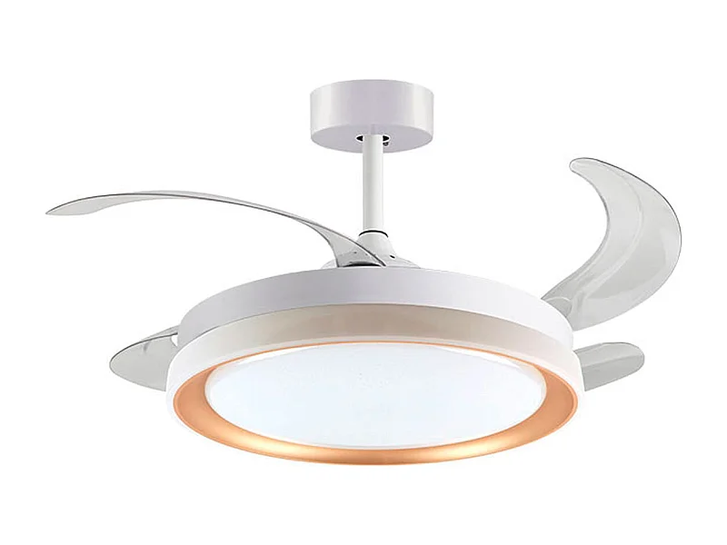 Ventilador de techo Kigali Bel Air 72W aspas retráctiles mando a distancia blanco/oro Ø108 cm