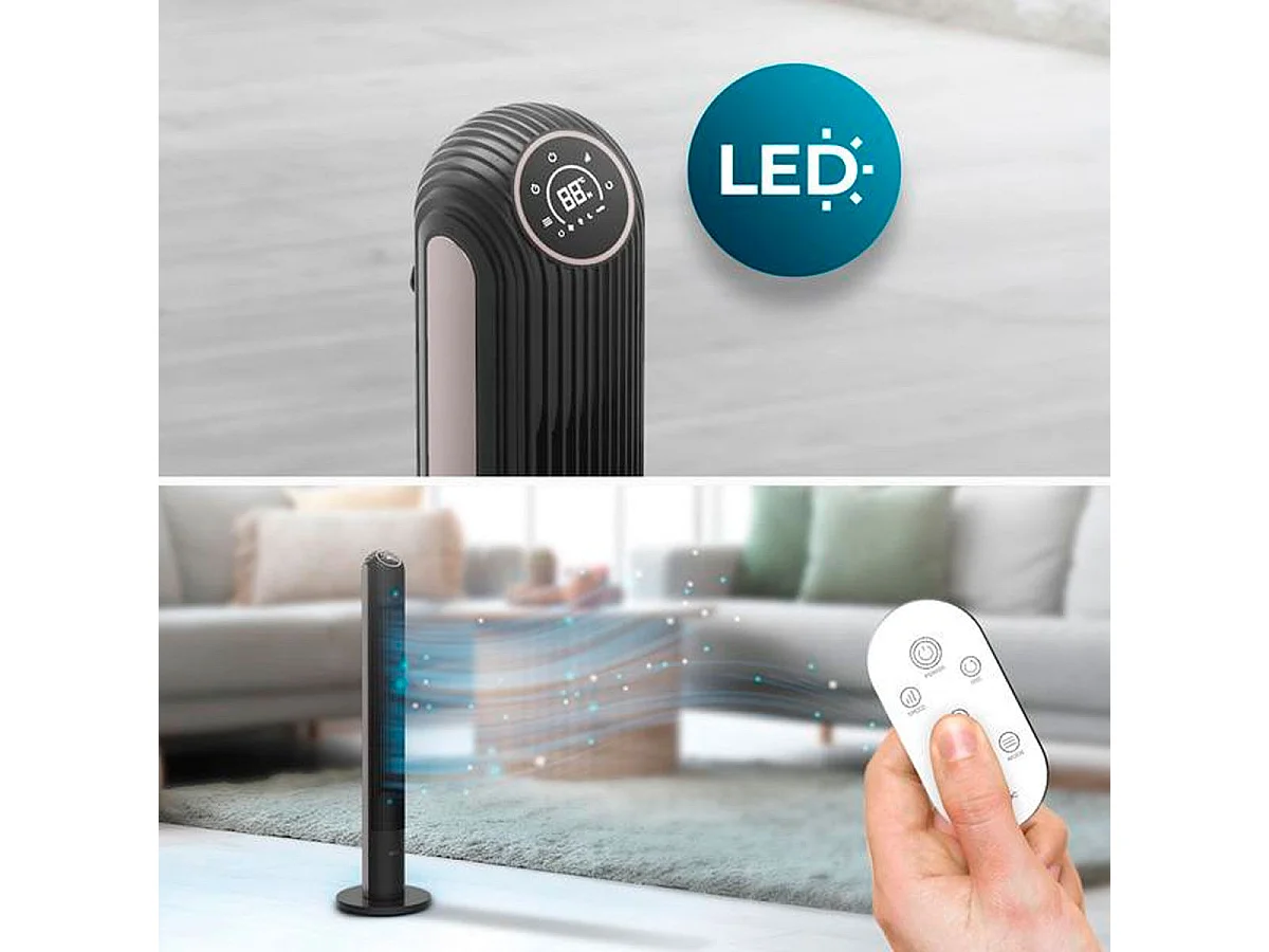 Ventilador de torre Cecotec EnergySilence 9150 Skyline Smart Design 45W táctil negro 116 cm