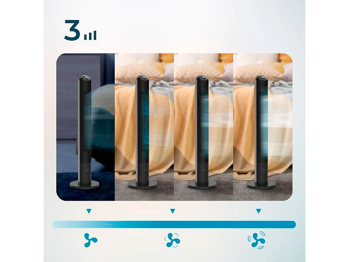 Ventilador de torre Cecotec EnergySilence 9150 Skyline Smart Design 45W táctil negro 116 cm