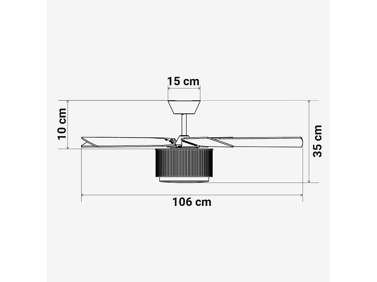 Ventilador de techo Morget 6042W Universal Blue 5 aspas mando a distancia blanco/natural Ø106 cm