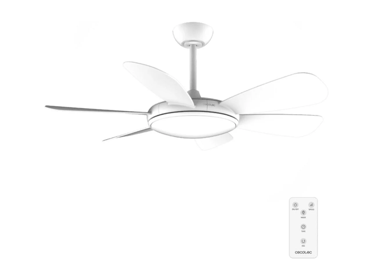 Ventilador de techo EnergySilence Aero 5200 55W 6 aspas con mando a distancia blanco Ø132 cm