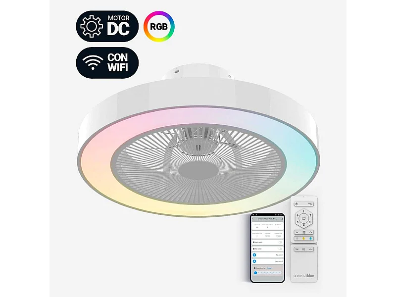 Ventilador de techo Tramontana 6051W/D Universal Blue luz RGB función WiFi blanco Ø50 cm
