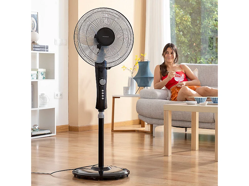 Ventilador de pie InnovaGoods 45W 3 velocidades negro 138x41x40 cm