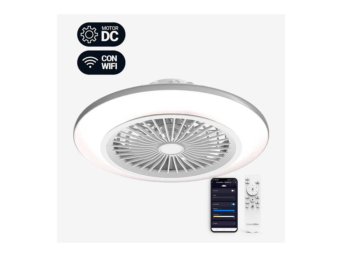 Ventilador de techo Kona 7050W Universal Blue 25W control WiFi blanco Ø49 cm