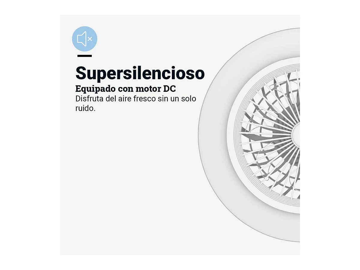 Ventilador de techo Kona 7050W Universal Blue 25W control WiFi blanco Ø49 cm