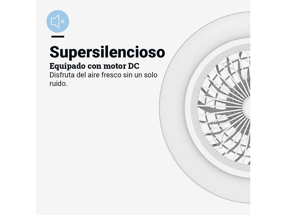 Ventilador de techo Kona 7050W Universal Blue 25W control WiFi blanco Ø49 cm