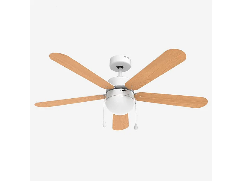Ventilador de techo Etesios 6052W Universal Blue 60W 5 aspas reversibles blanco/natural Ø132 cm
