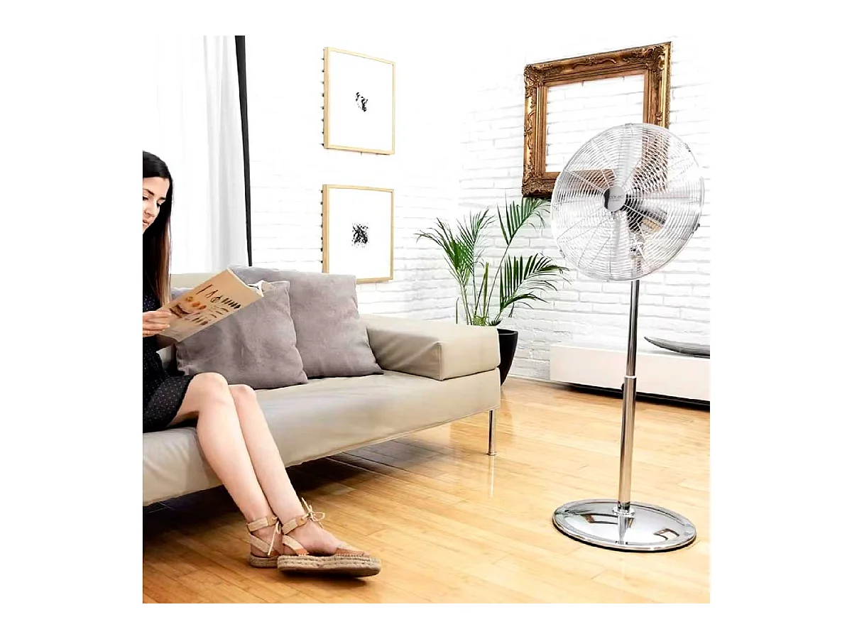 Ventilador de pie Cecotec EnergySilence 620 Retrostyle 50W 3 velocidades inox Ø40x90/125 cm