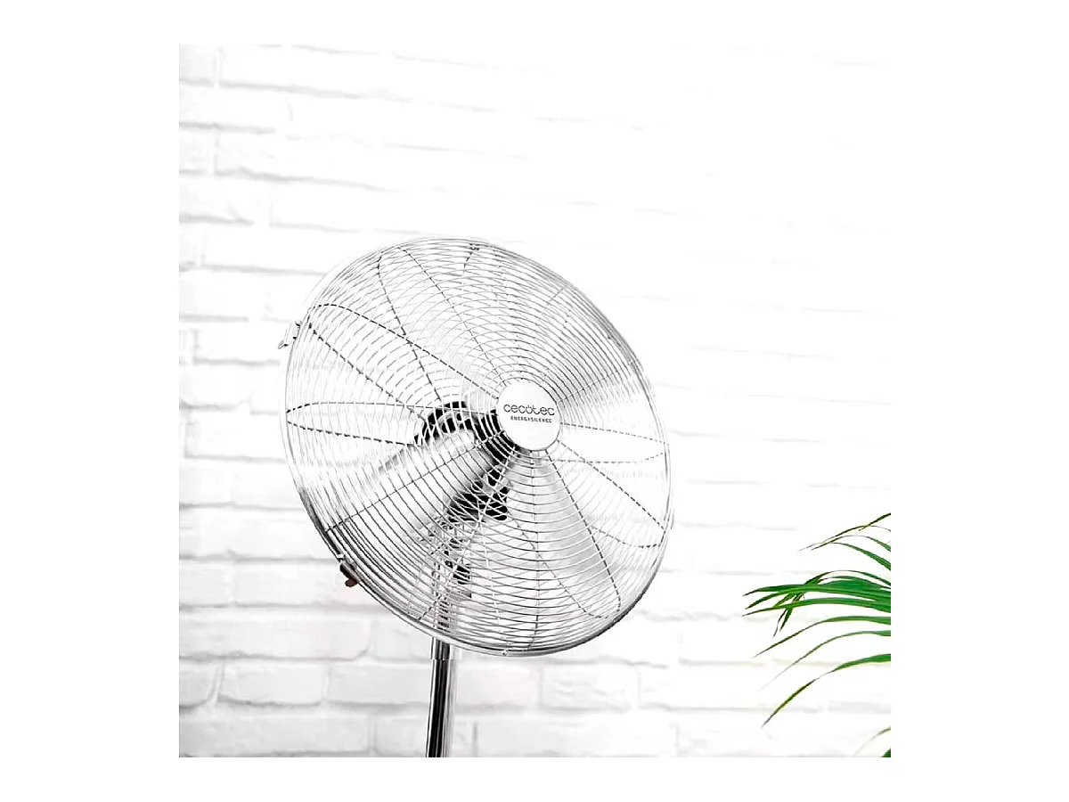 Ventilador de pie Cecotec EnergySilence 620 Retrostyle 50W 3 velocidades inox Ø40x90/125 cm