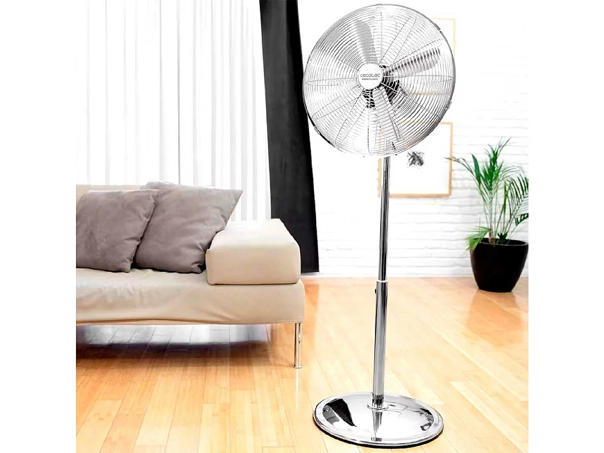 Ventilador de pie Cecotec EnergySilence 620 Retrostyle 50W 3 velocidades inox Ø40x90/125 cm