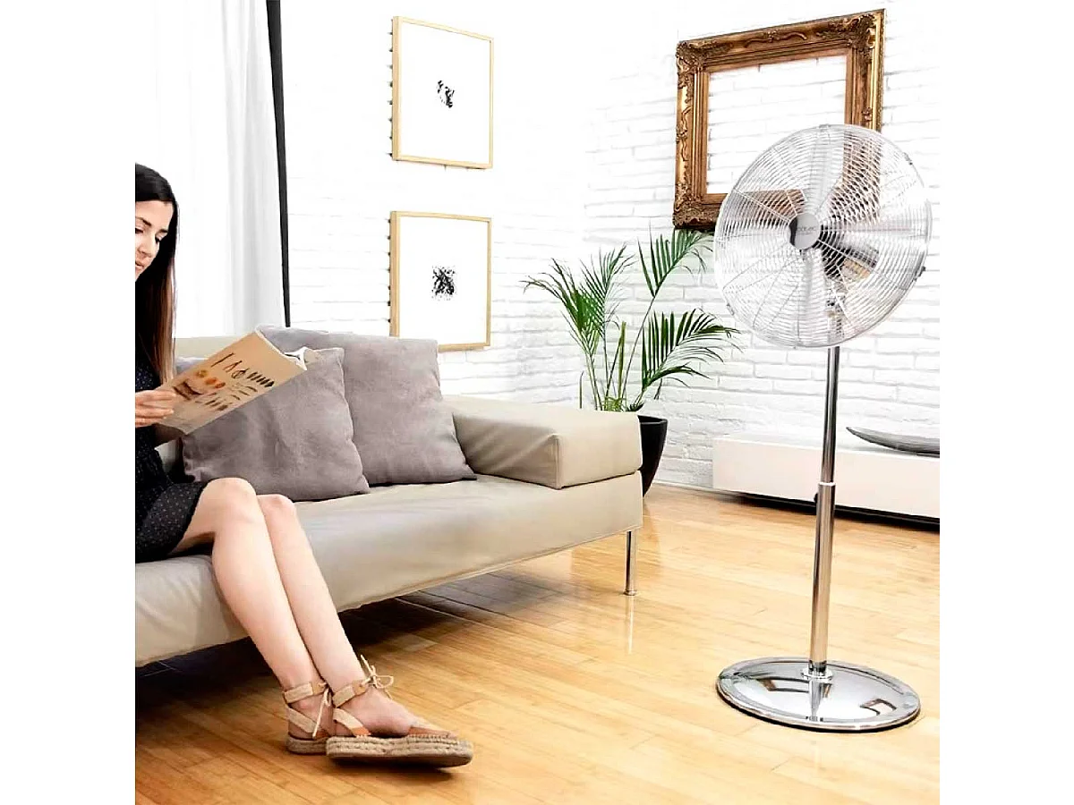Ventilador de pie Cecotec EnergySilence 620 Retrostyle 50W 3 velocidades inox Ø40x90/125 cm