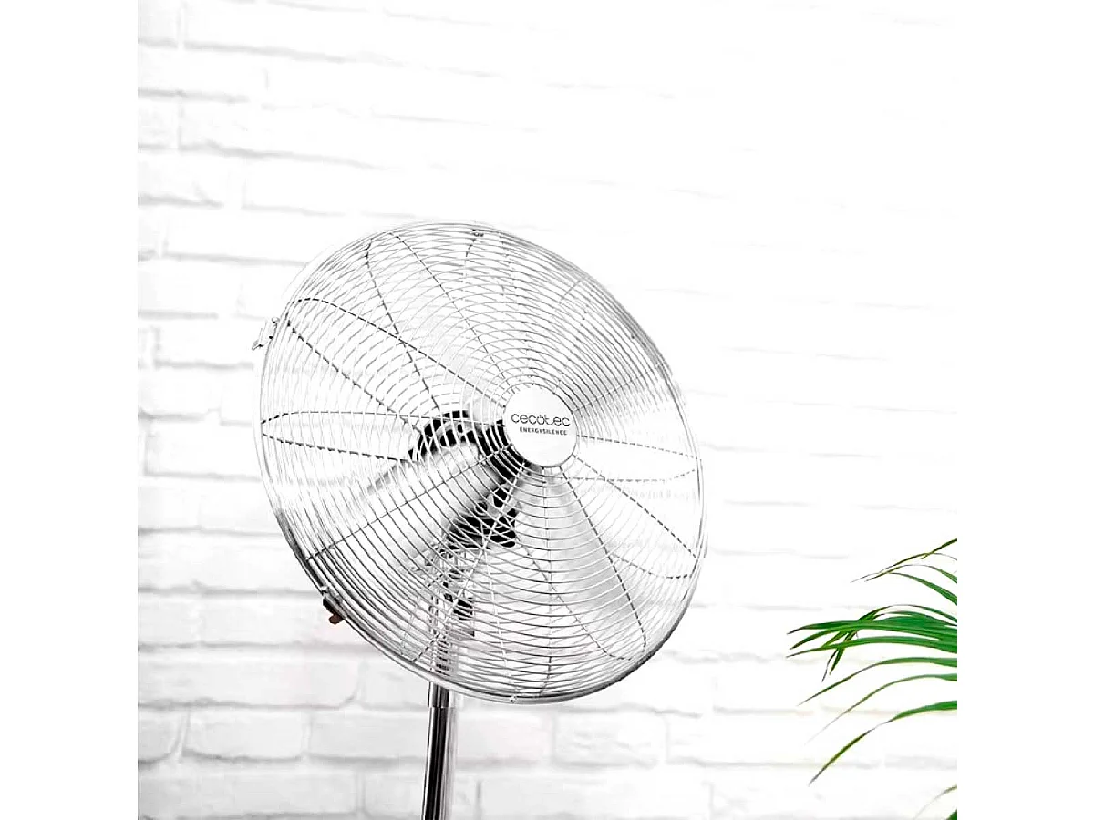 Ventilador de pie Cecotec EnergySilence 620 Retrostyle 50W 3 velocidades inox Ø40x90/125 cm