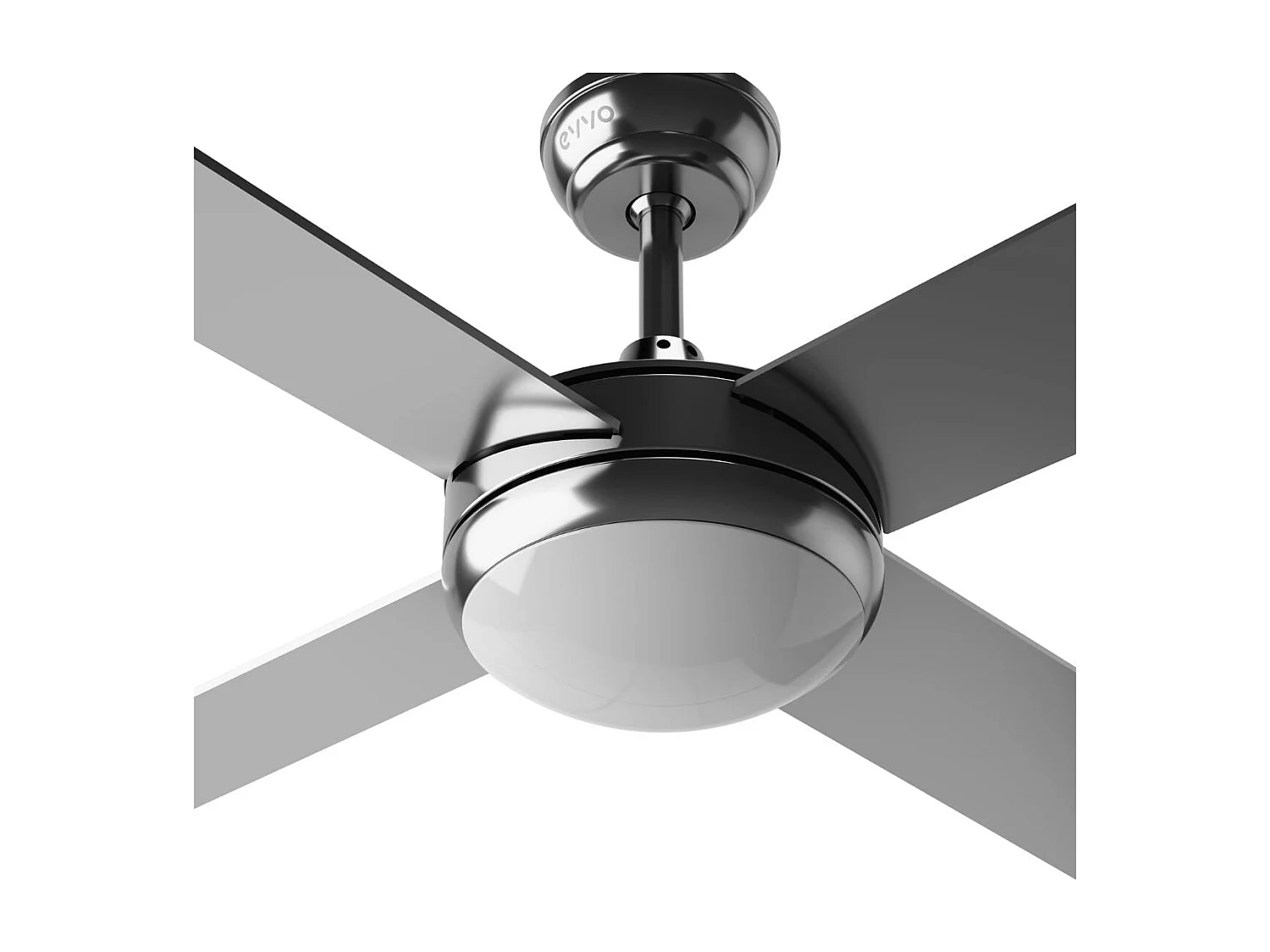 Ventilador de techo Evvo V516 Steel 18W 4 aspas mando a distancia acero Ø132 cm