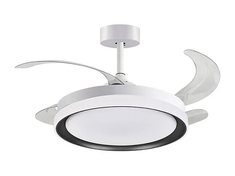 Ventilador de techo Kigali Mini Bel Air 48W 4 aspas retráctiles blanco/negro Ø91 cm