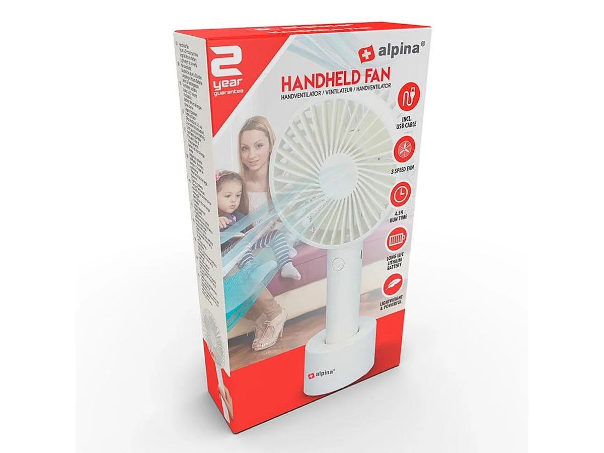 Ventilador de mano Alpina 3 velocidades blanco 22 cm