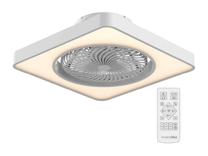 Ventilador de techo Solano 36W aspas ocultas mando a distancia blanco Ø48 cm
