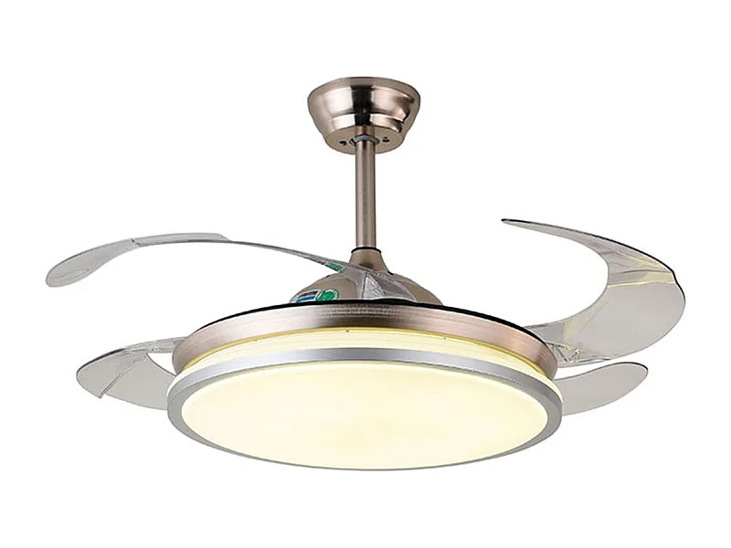 Ventilador de techo Dune Bel Air 72W aspas retráctiles mando a distancia inox Ø108 cm