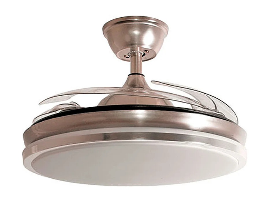 Ventilador de techo Dune Bel Air 72W aspas retráctiles mando a distancia inox Ø108 cm