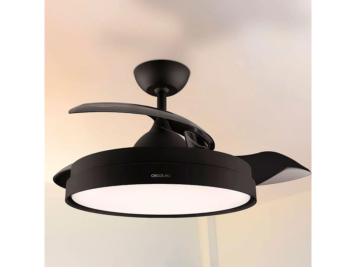 Ventilador de techo retráctil Cecotec EnergySilence Aero 4280 Invisible 40W negro Ø106 cm