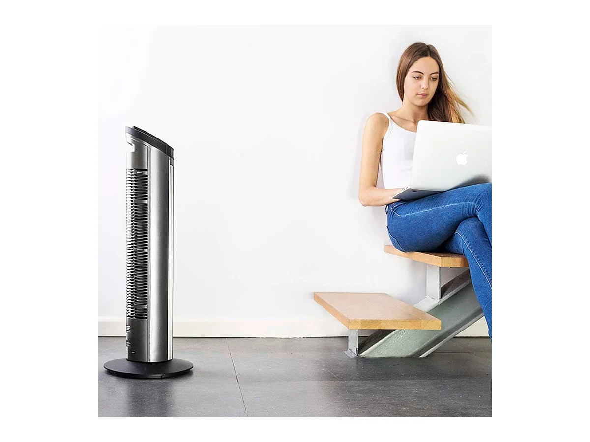 Ventilador de torre Cecotec EnergySilence 890 Skyline 50W pantalla LCD + mando negro