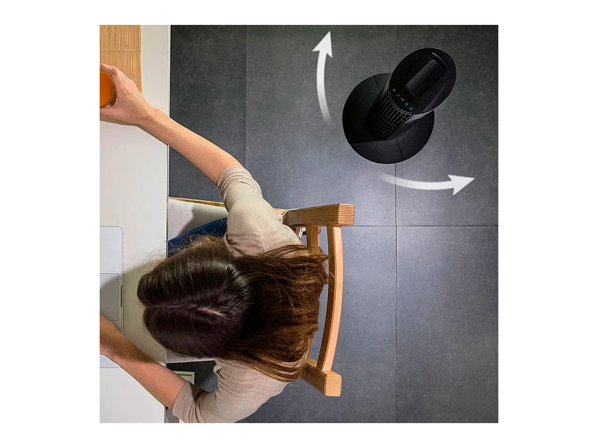 Ventilador de torre Cecotec EnergySilence 890 Skyline 50W pantalla LCD + mando negro