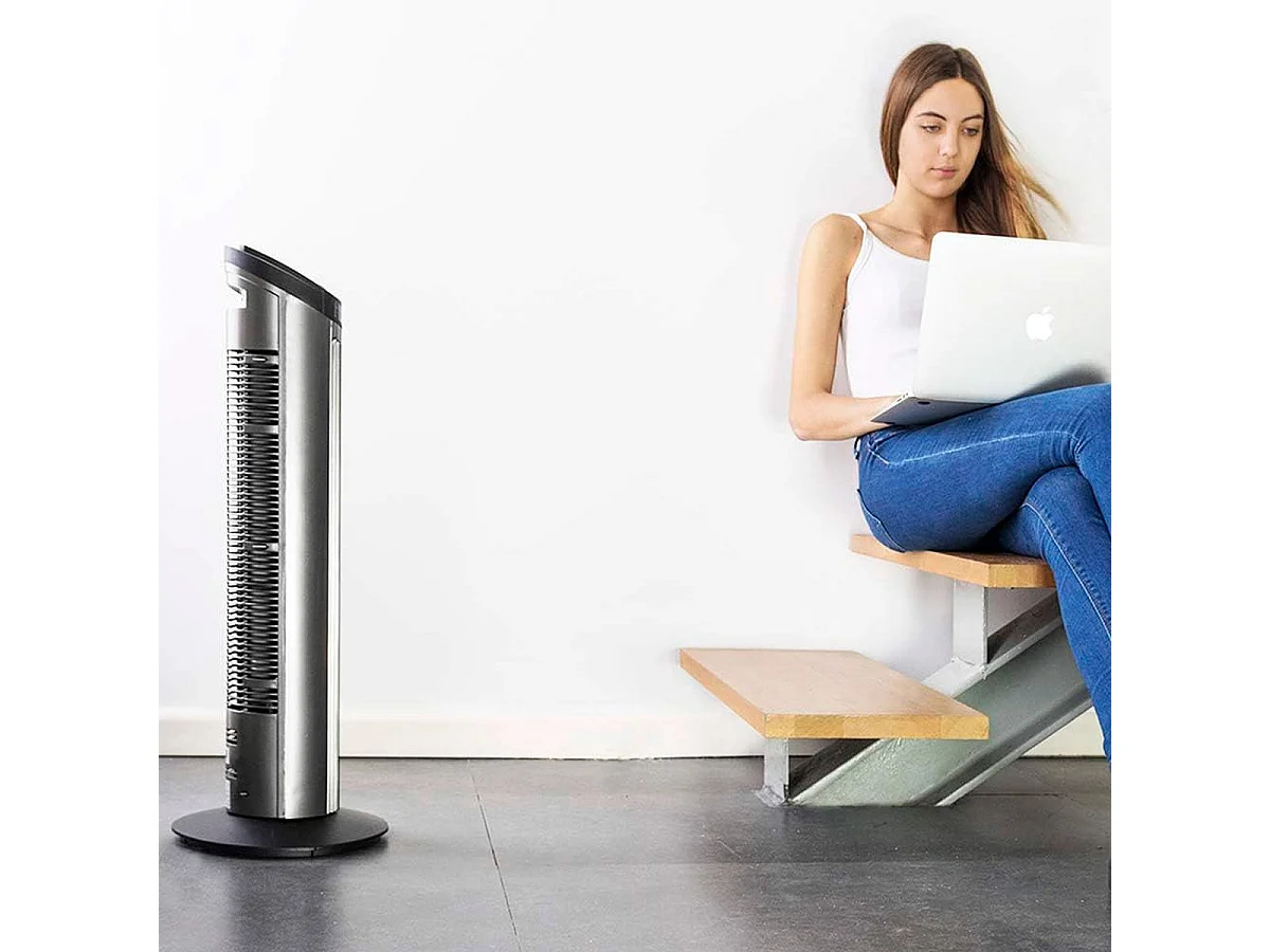 Ventilador de torre Cecotec EnergySilence 890 Skyline 50W pantalla LCD + mando negro