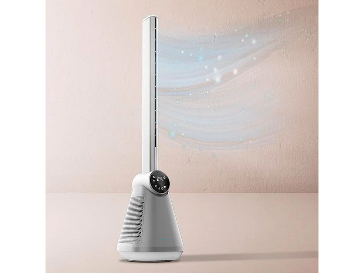 Ventilador de torre Cecotec EnergySilence 9890 Skyline Bladeless 50W diseño sin aspas inox/blanco