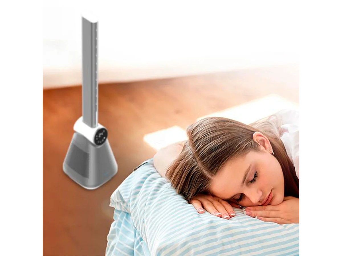 Ventilador de torre Cecotec EnergySilence 9890 Skyline Bladeless 50W diseño sin aspas inox/blanco