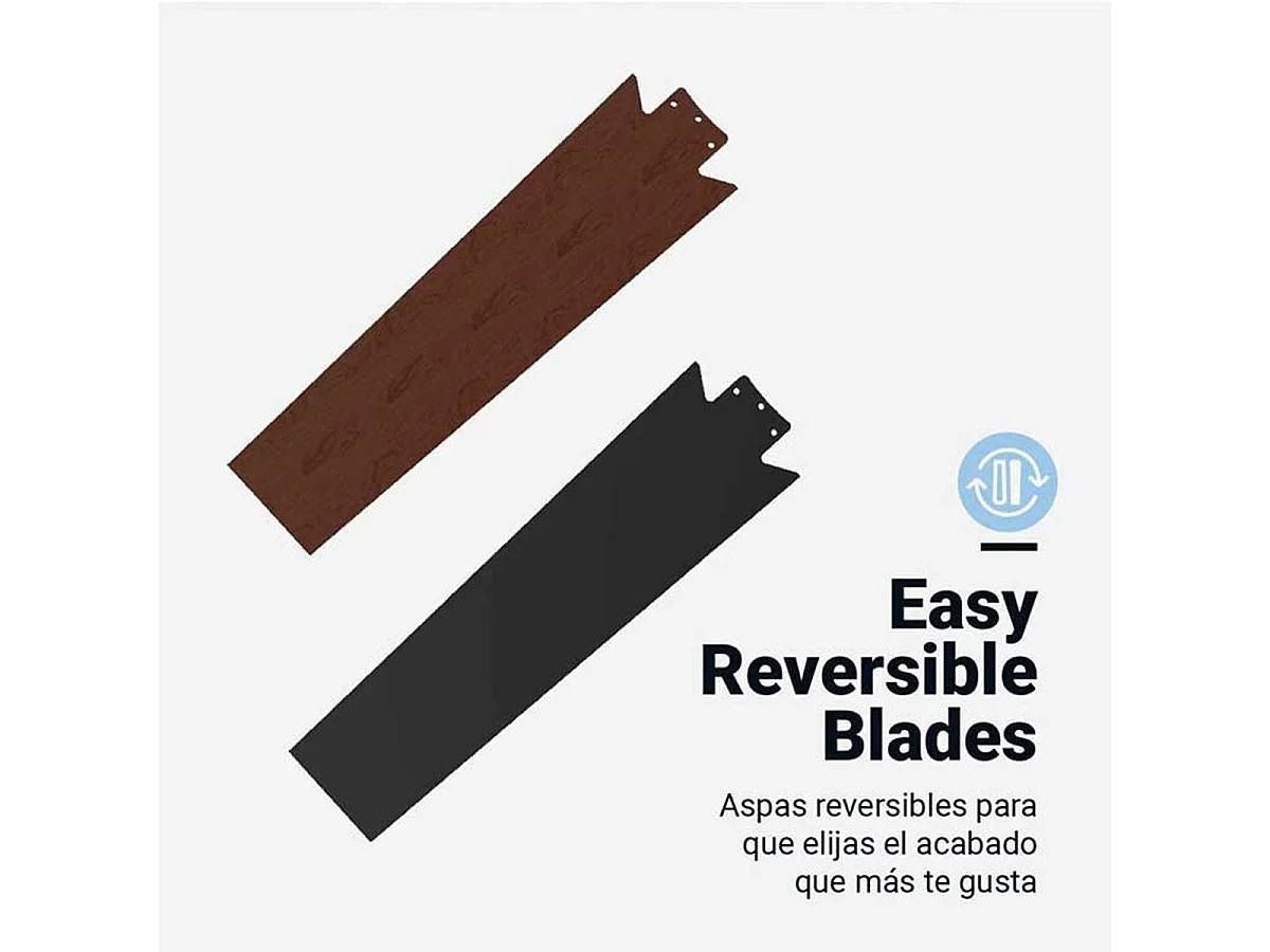 Ventilador de techo Bora 4052BDC Universal Blue 70W con luz LED motor DC negro/madera