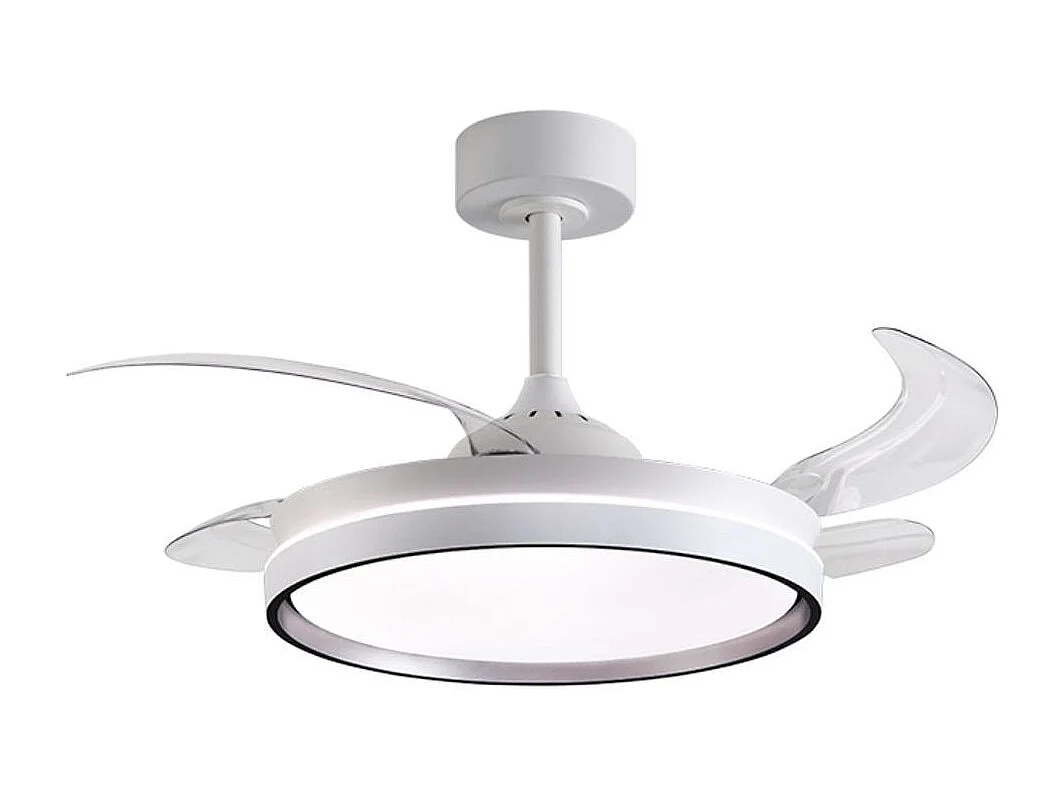Ventilador de techo Akran Bel Air 72W 4 aspas retráctiles con luz LED plata Ø108 cm